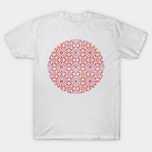 Arabic Orange and indigo Moroccan Pattern (Decorative Border) T-Shirt